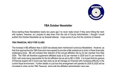  - YBA October newsletter